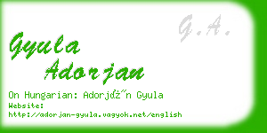 gyula adorjan business card